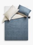 John Lewis ANYDAY Spots Reversible Duvet Cover Set, Blue/Stone