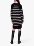 Whistles Stripe Wool Blend Knitted Dress, Black/Multi, Black/Multi