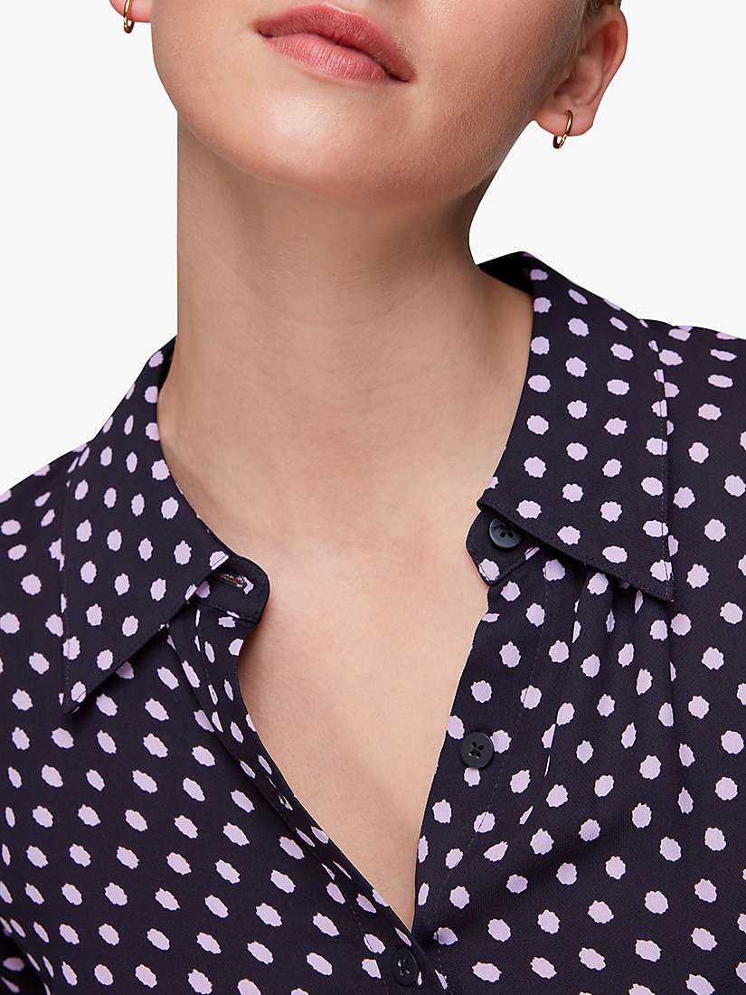 Buy Whistles Polka Dot Shirt Midi Dress, Navy Online at johnlewis.com
