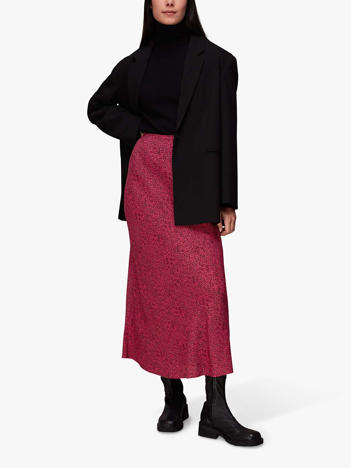 Buy Whistles Abstract Animal Print Bias Cut Skirt Online at johnlewis.com