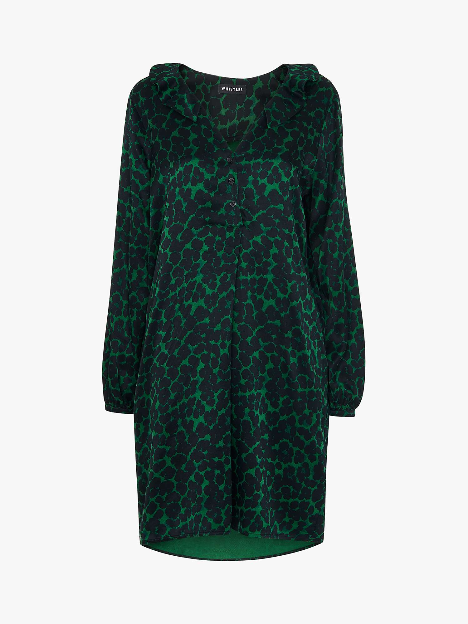 Buy Whistles Smudge Animal Frill Mini Dress, Green/Multi Online at johnlewis.com