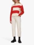 Whistles Stripe Wool Jumper, Red/Multi