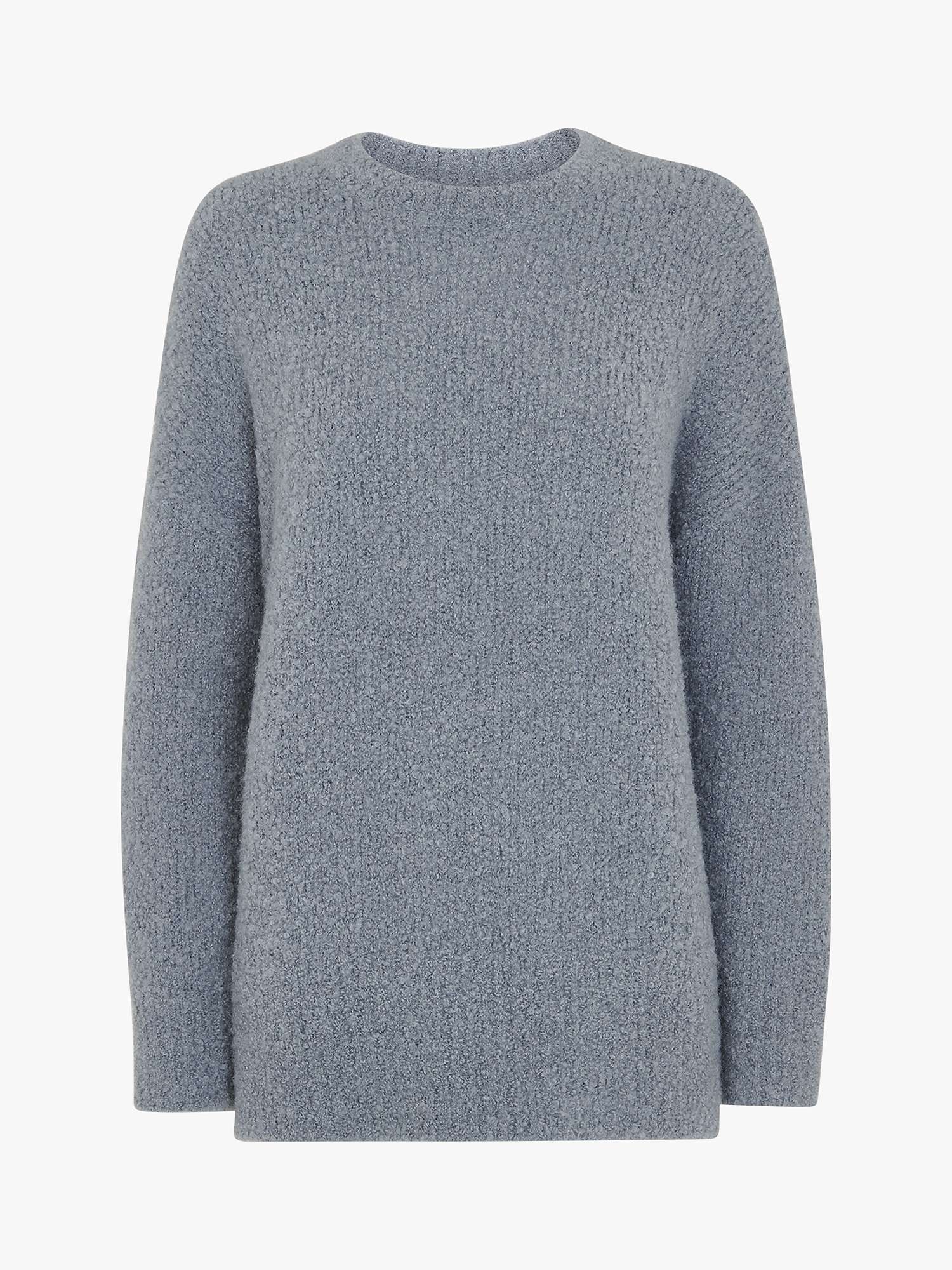 Whistles Relaxed Boucle Wool Blend Jumper, Grey at John Lewis & Partners