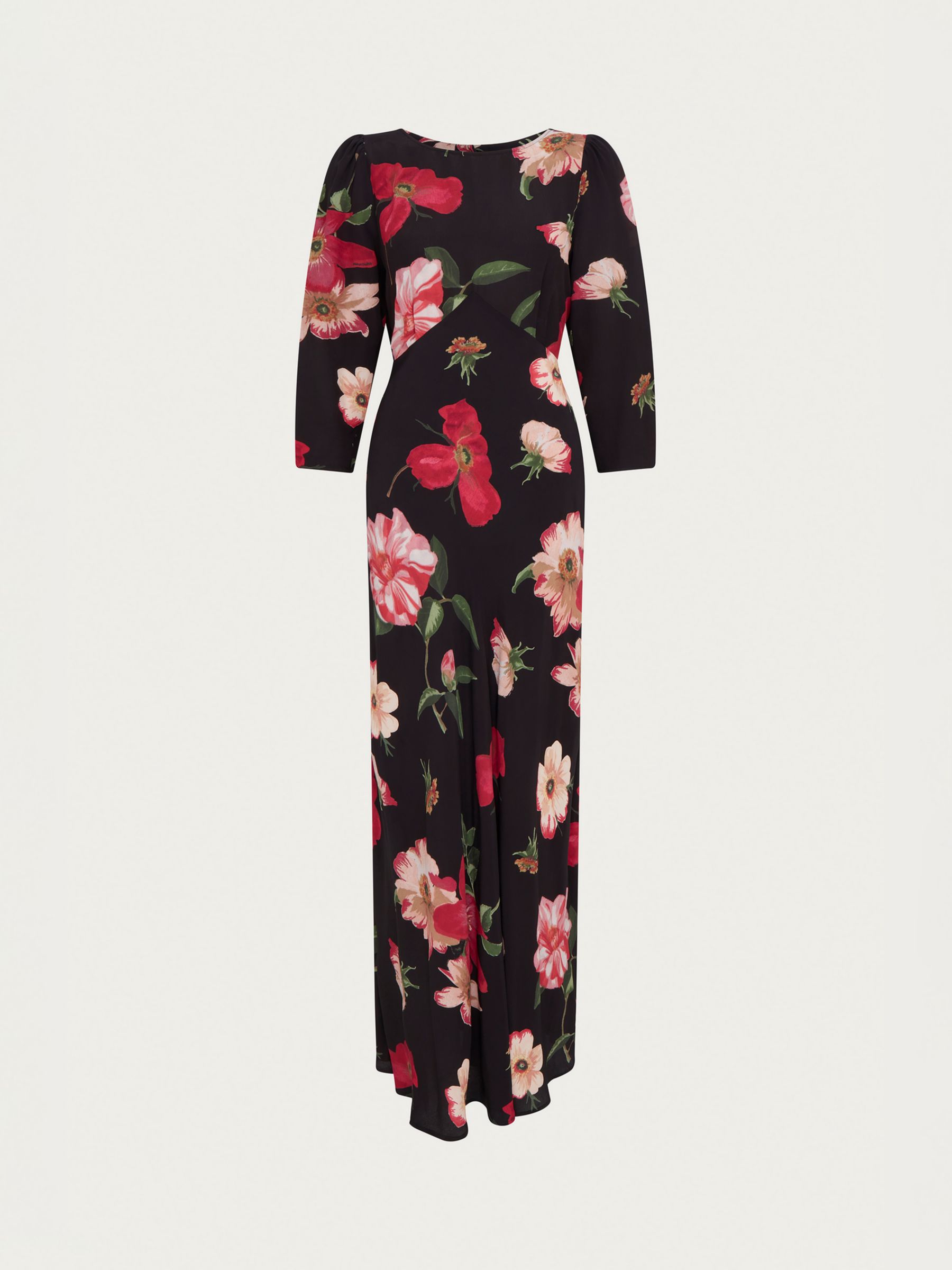 Ghost Alora Floral Print Maxi Dress, Black, XXS