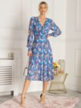 Jolie Moi Eileen Floral Mesh Midi Dress, Blue