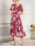 Jolie Moi Sapphire Floral Mesh Midi Dress, Dark Purple