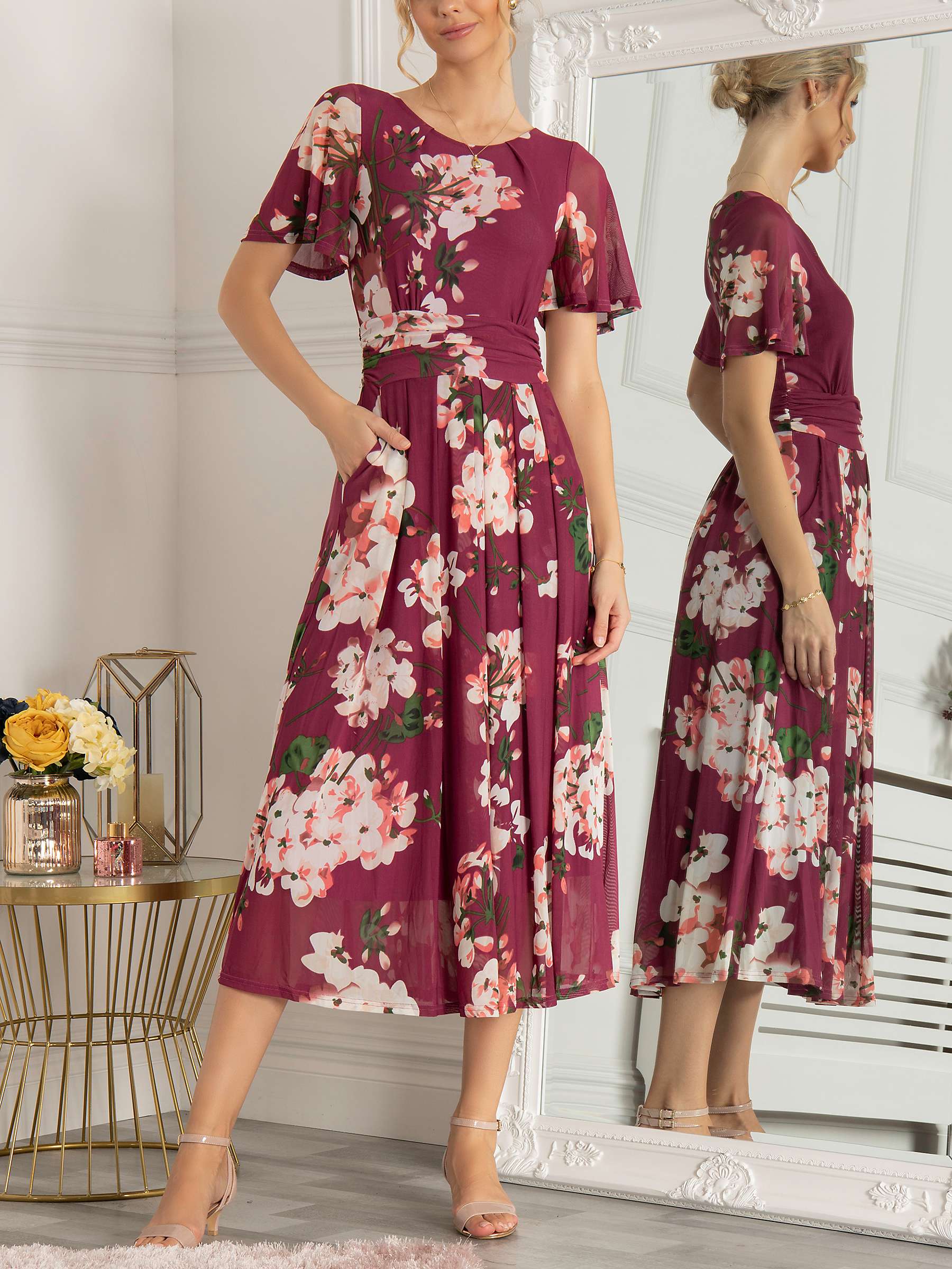 Buy Jolie Moi Sapphire Floral Mesh Midi Dress Online at johnlewis.com