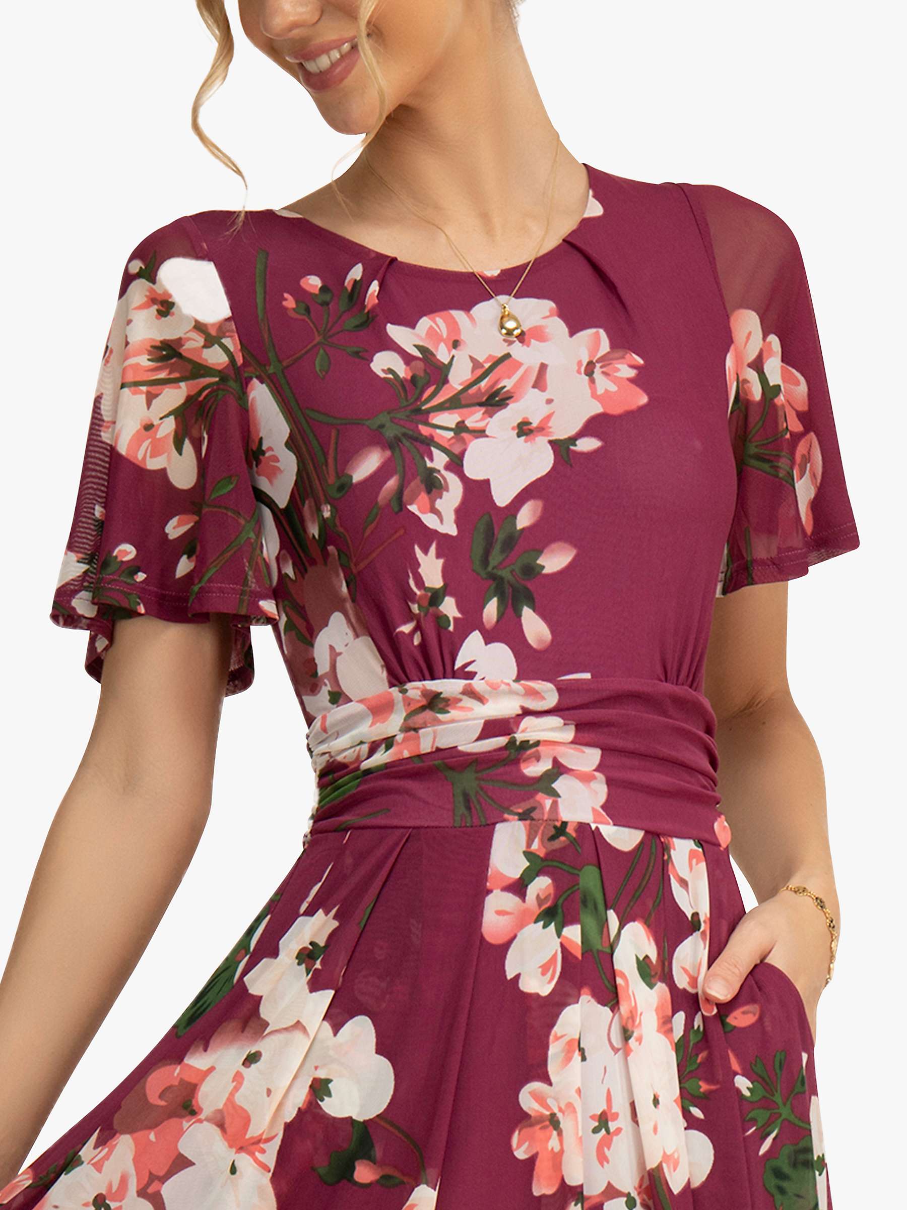 Buy Jolie Moi Sapphire Floral Mesh Midi Dress Online at johnlewis.com