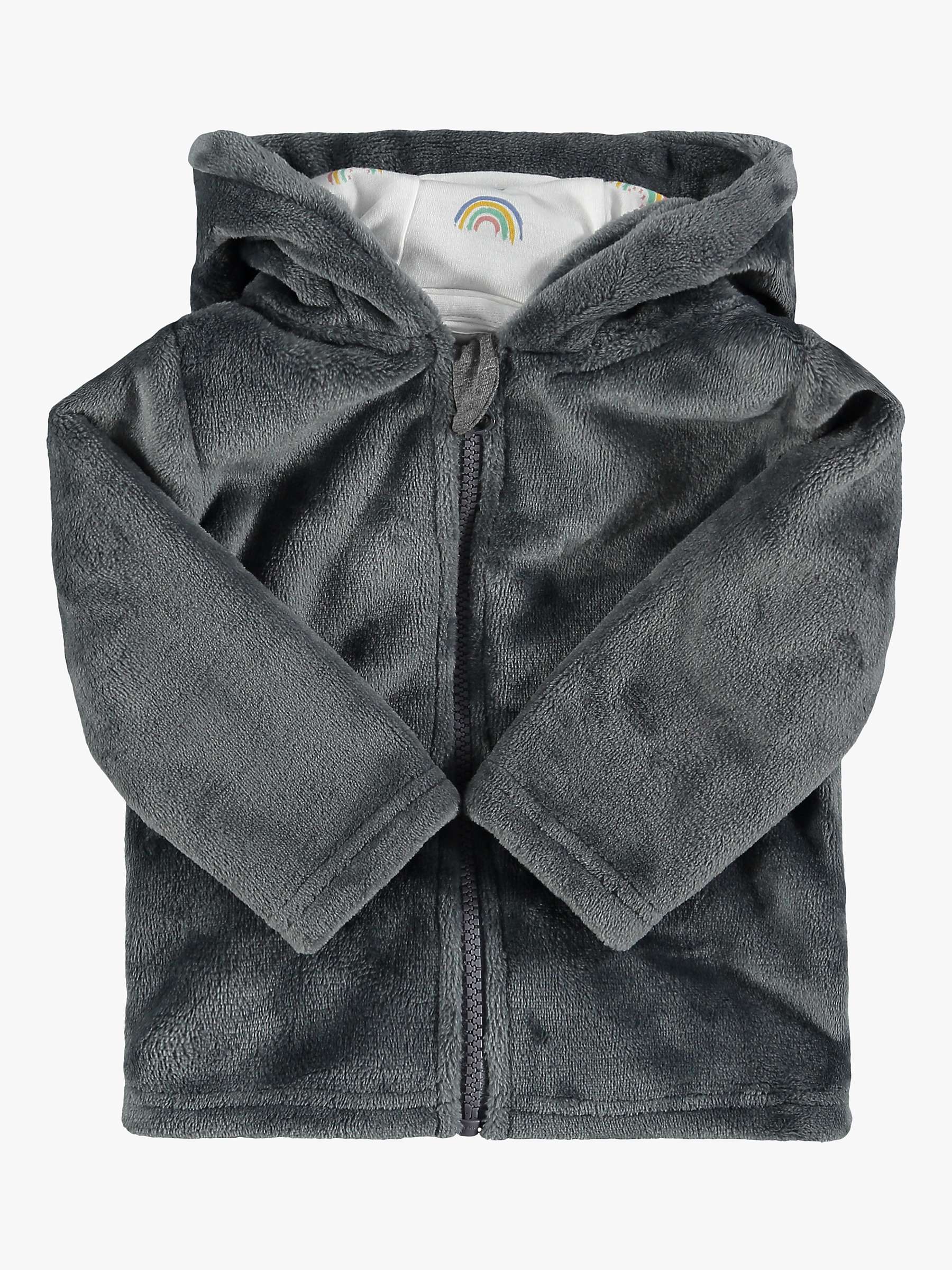 Buy From Babies with Love Kindness is Magic Teddy Fleece Hoodie, Charcoal Grey Online at johnlewis.com