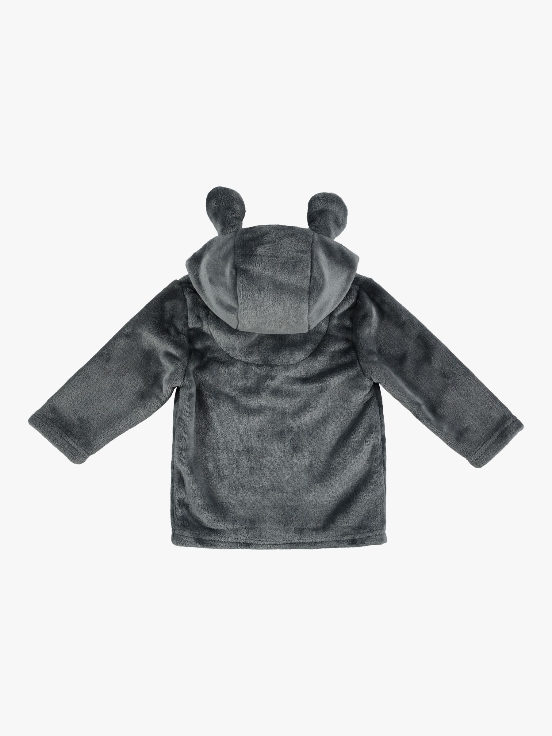 From Babies with Love Kindness is Magic Teddy Fleece Hoodie, Charcoal Grey, 0-3 months