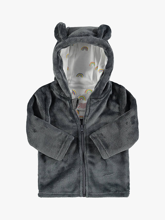 From Babies with Love Kindness is Magic Teddy Fleece Hoodie, Charcoal Grey