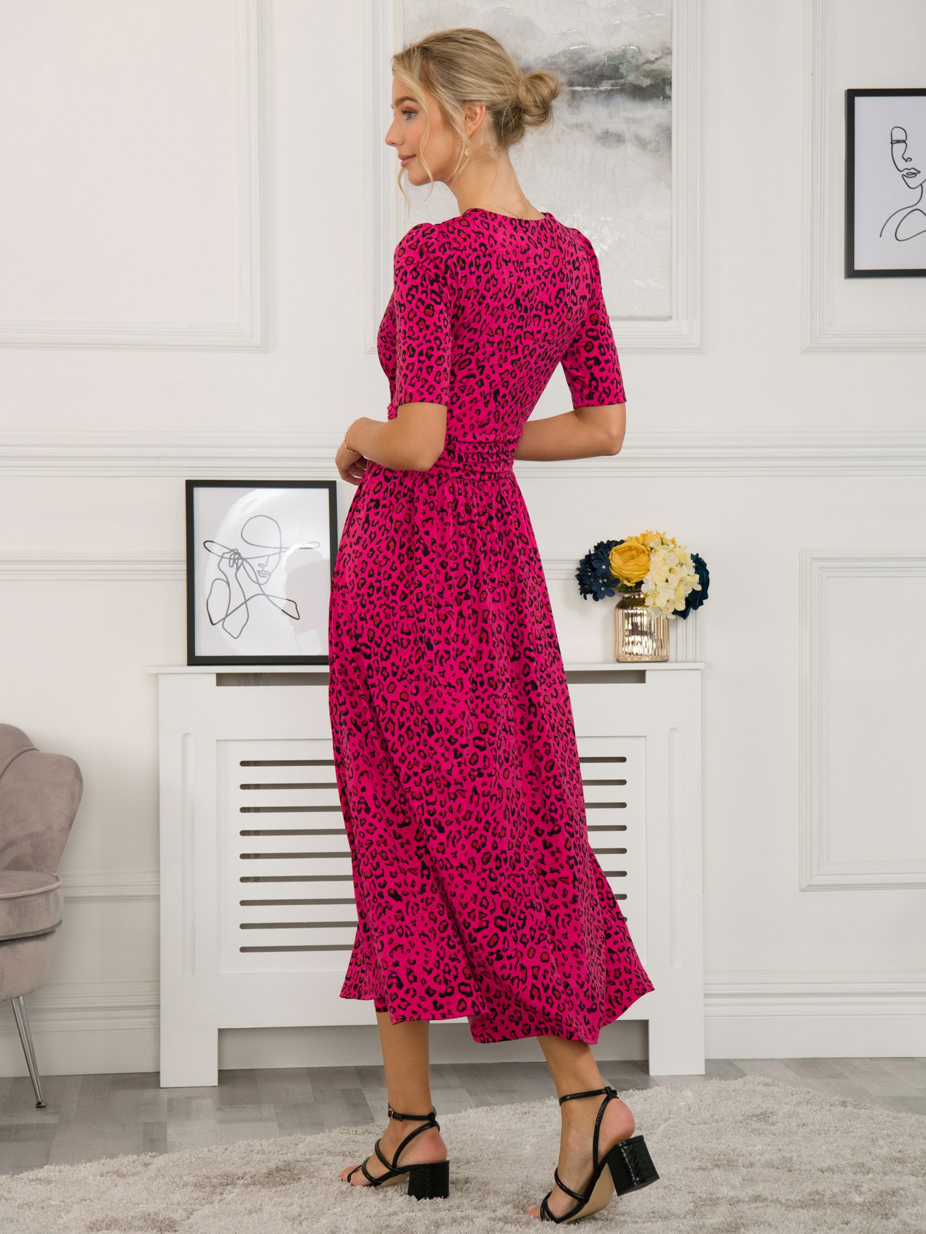 Buy Jolie Moi Josie Animal Maxi Dress, Cerise Online at johnlewis.com