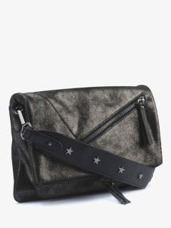 Mint Velvet Plain Leather Shoulder Bag, Black at John Lewis & Partners