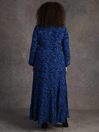 Live Unlimited Swirl Print Wrap Maxi Dress, Blue
