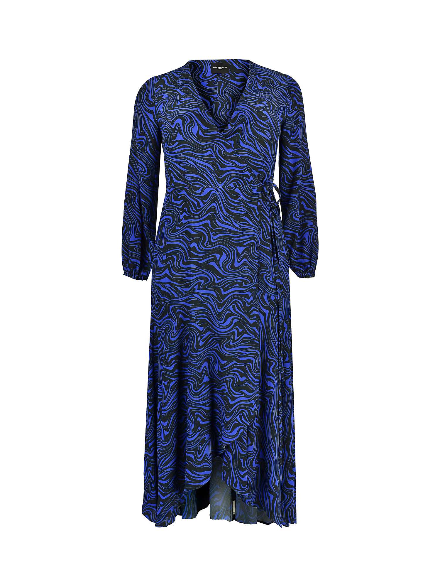 Buy Live Unlimited Swirl Print Wrap Maxi Dress, Blue Online at johnlewis.com