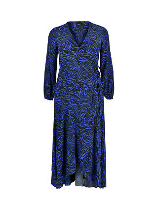Live Unlimited Swirl Print Wrap Maxi Dress, Blue