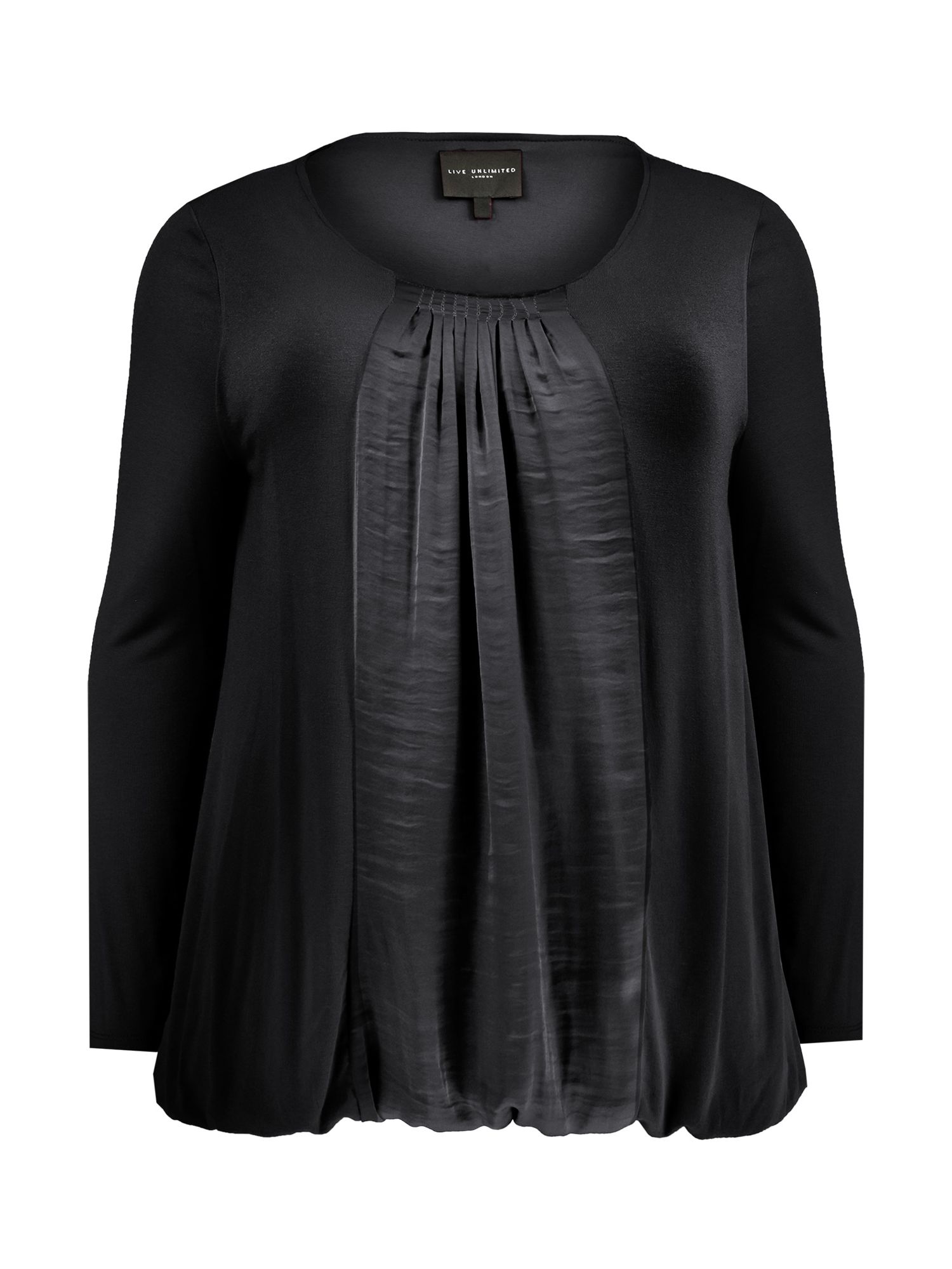 Live Unlimited Satin Front Top, Black at John Lewis & Partners