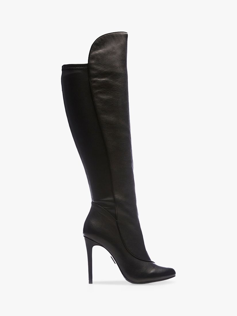 Moda in Pelle Savi Leather Over The Knee Boots, Black at John Lewis ...