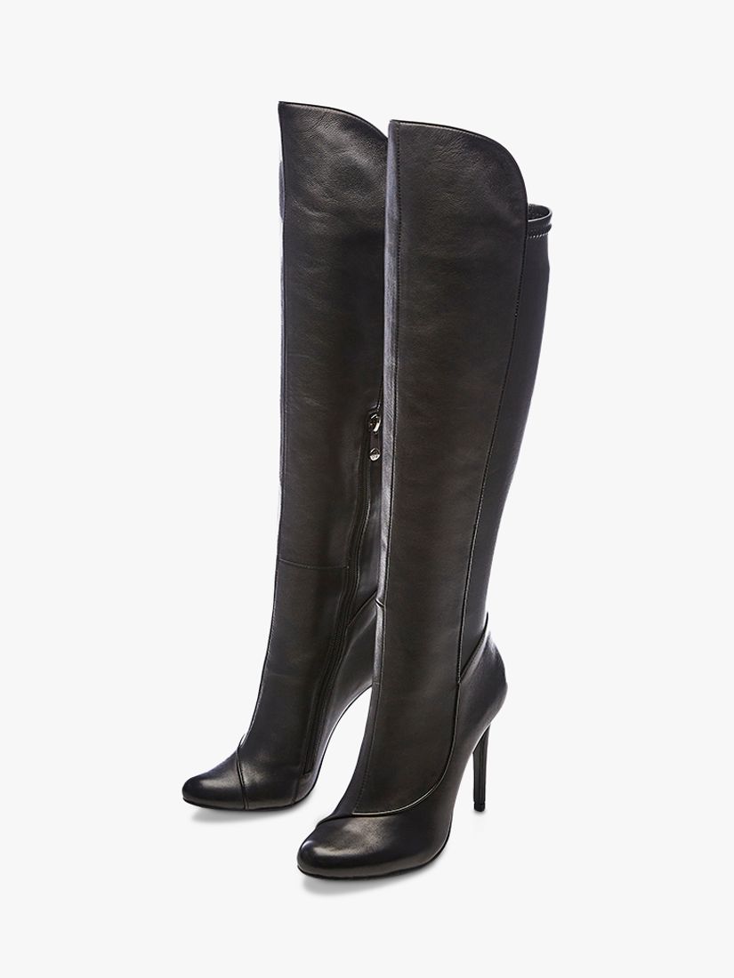 Moda in Pelle Savi Leather Over The Knee Boots, Black at John Lewis ...