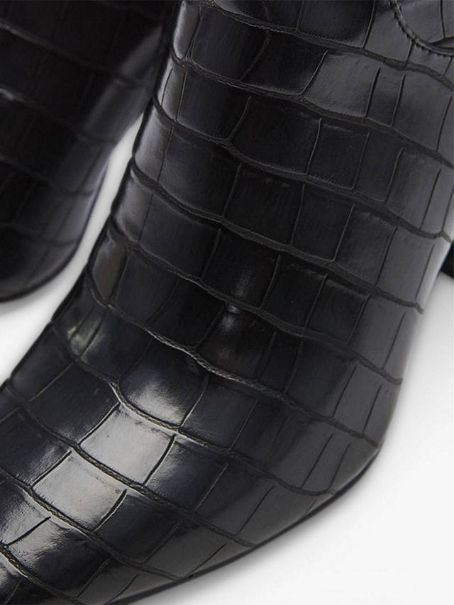 Moda in Pelle Sarisa Patent Croc Knee High Boots, Black