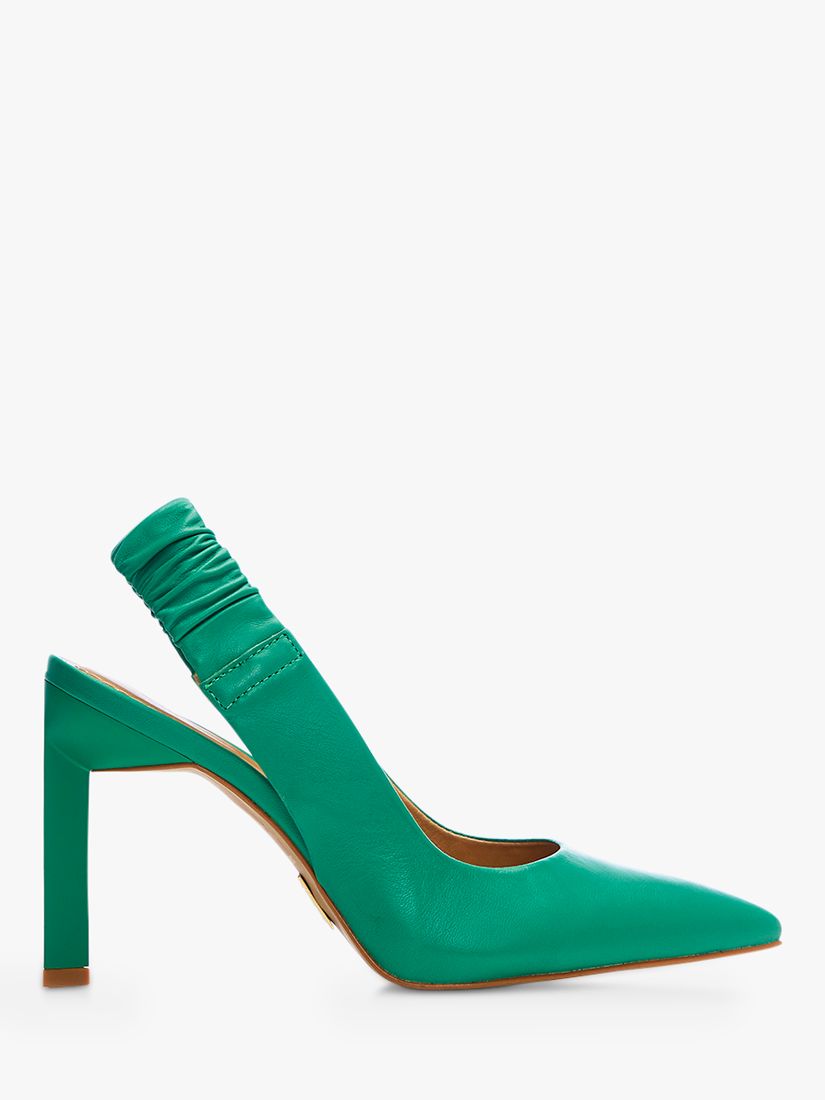 Moda in Pelle Dynasty Leather Slingback Court Shoes, Green at John ...