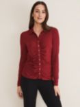 Phase Eight Violla Ruched Shirt, Red