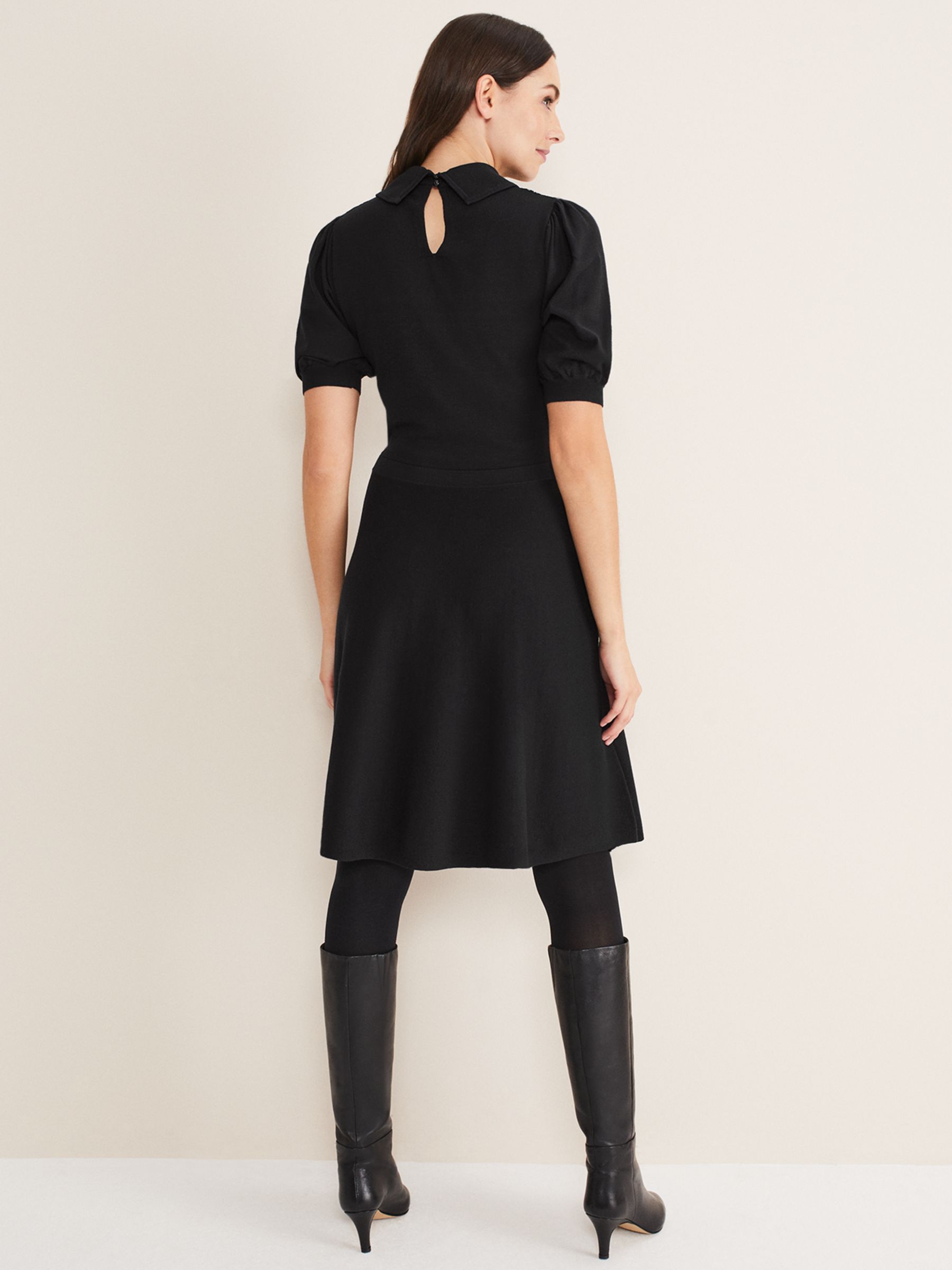 Buy Phase Eight Renata Lace Yoke Dress, Black Online at johnlewis.com