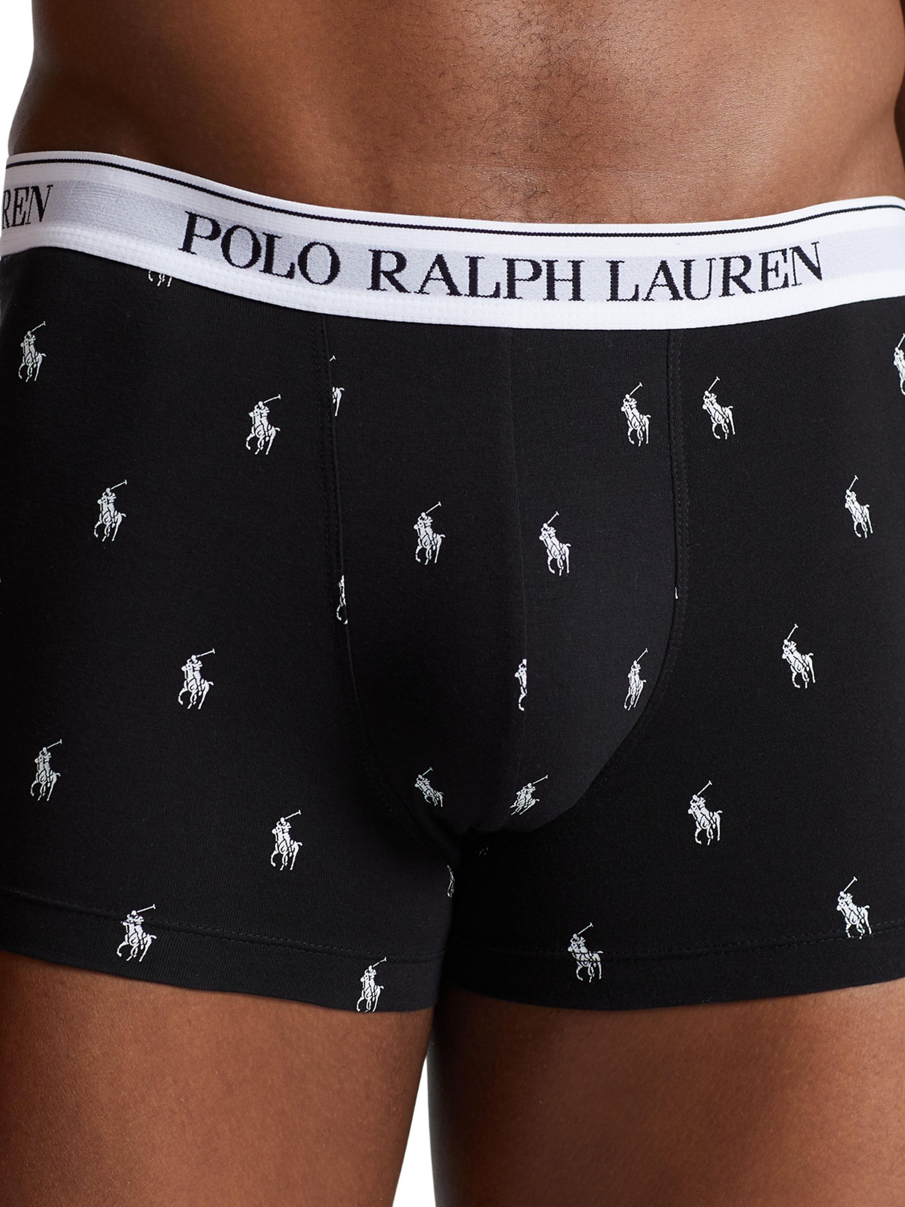 Polo Ralph Lauren Plain Logo Cotton Stretch Trunks, Pack of 5, Mono, S