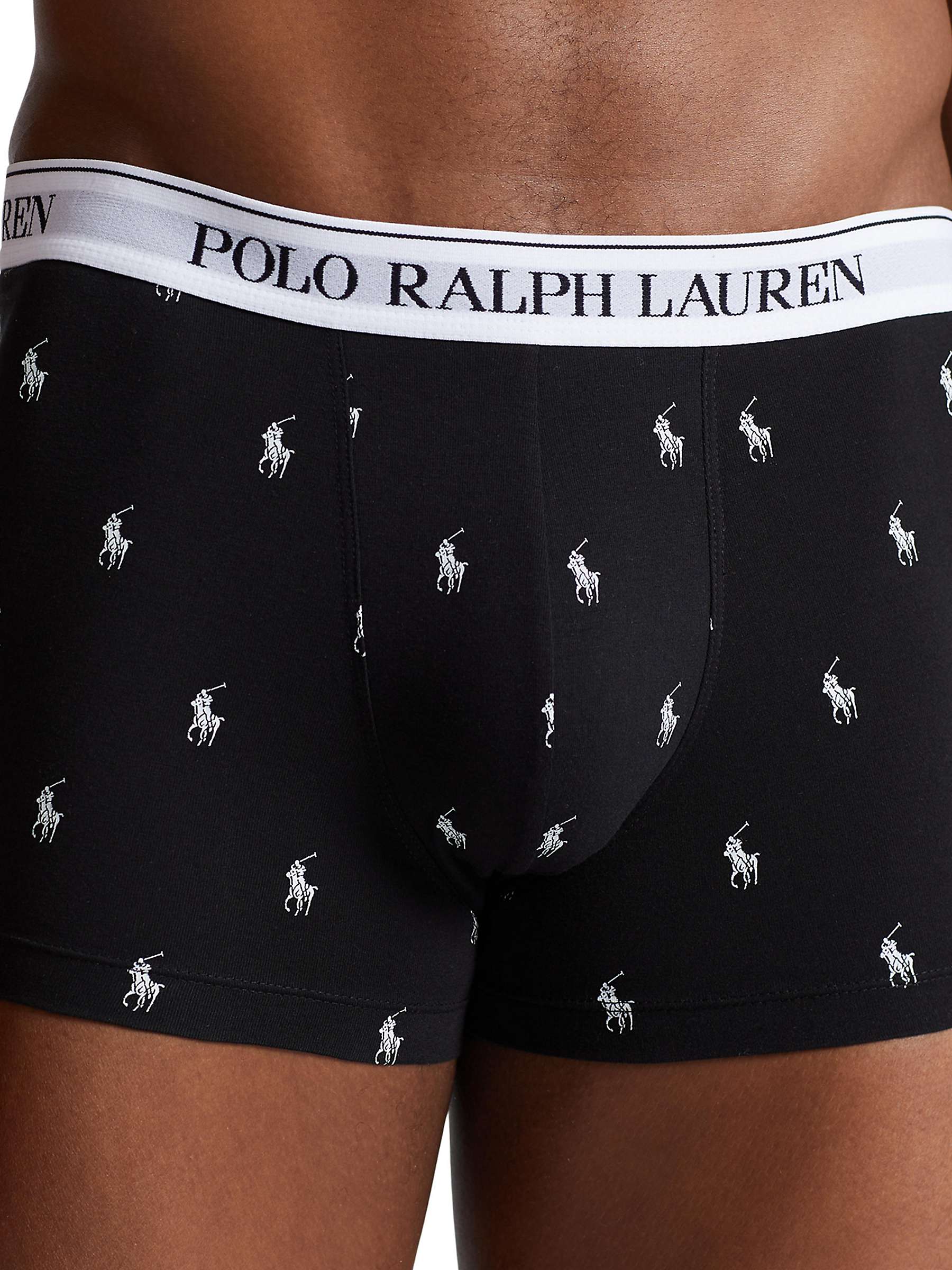 Buy Polo Ralph Lauren Plain Logo Cotton Stretch Trunks, Pack of 5, Mono Online at johnlewis.com