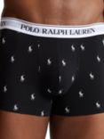 Polo Ralph Lauren Plain Logo Cotton Stretch Trunks, Pack of 5, Mono
