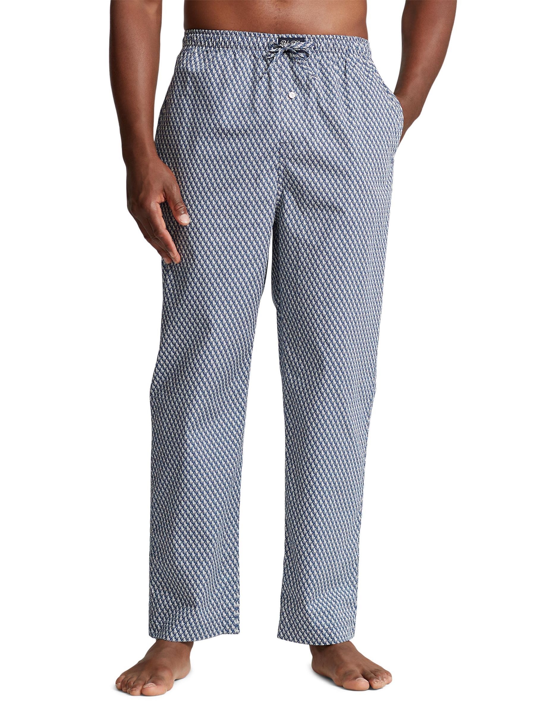 Polo Ralph Lauren Geometric Pyjamas Pants, Clancy Blue at John Lewis ...