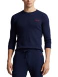 Polo Ralph Lauren Waffle Long Sleeve Lounge Top, Cruise Navy