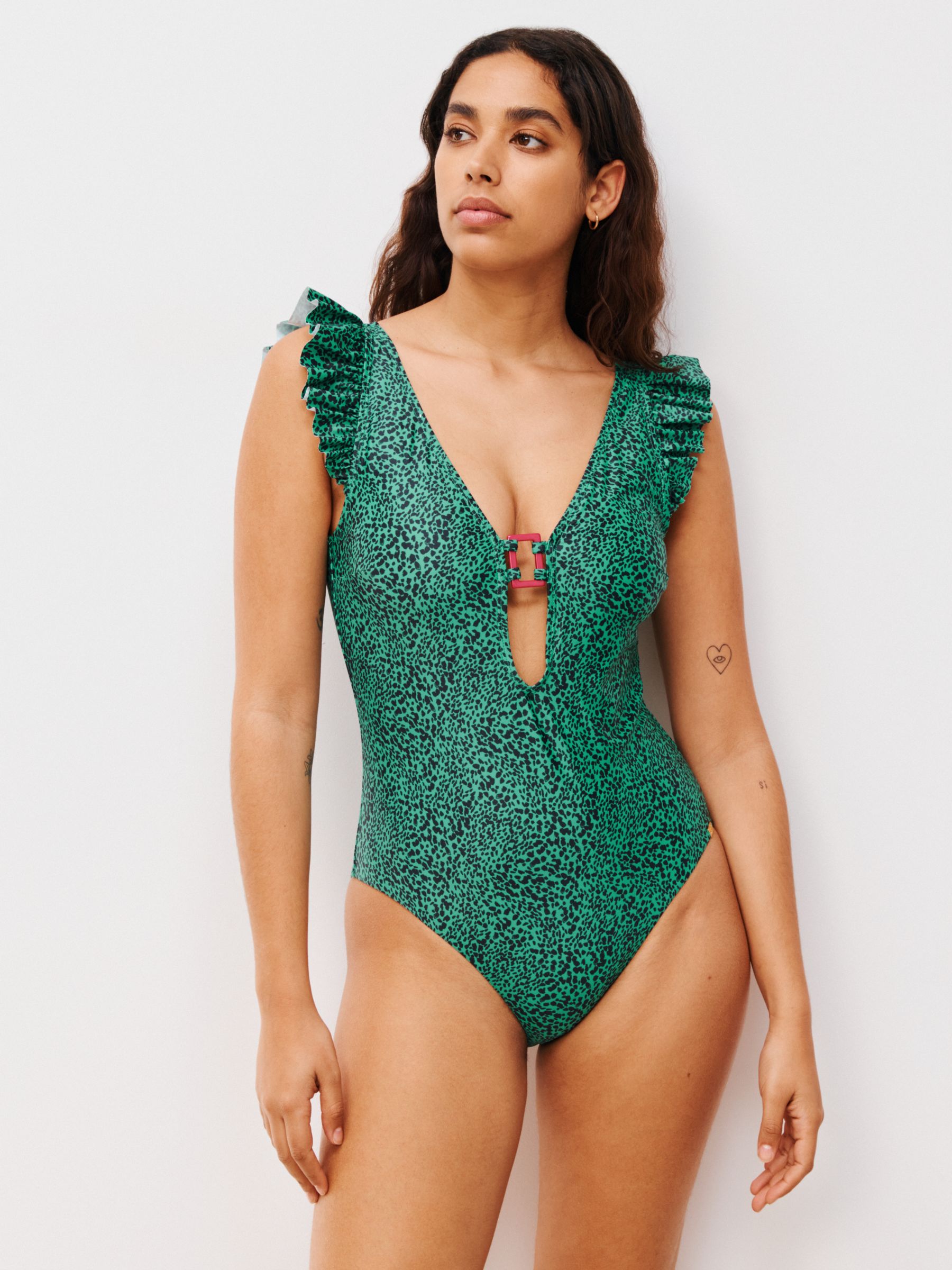 AND/OR Jungle Frill Swimsuit, Green