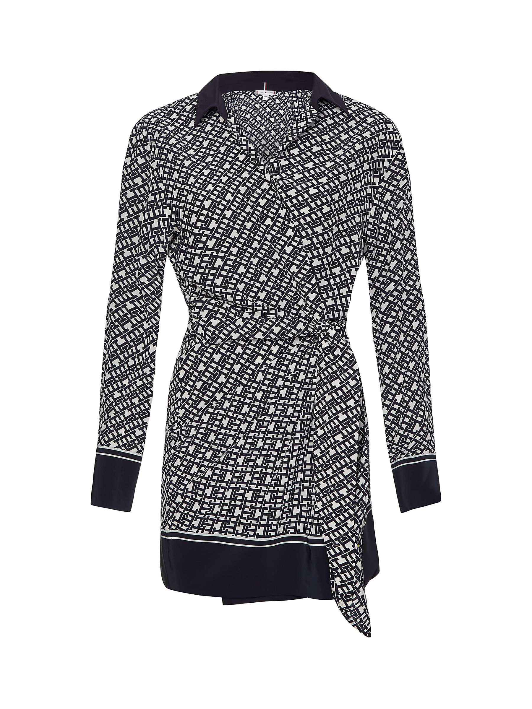Buy Tommy Hilfiger Monogram Knitted Shirt Dress, Black/White Online at johnlewis.com
