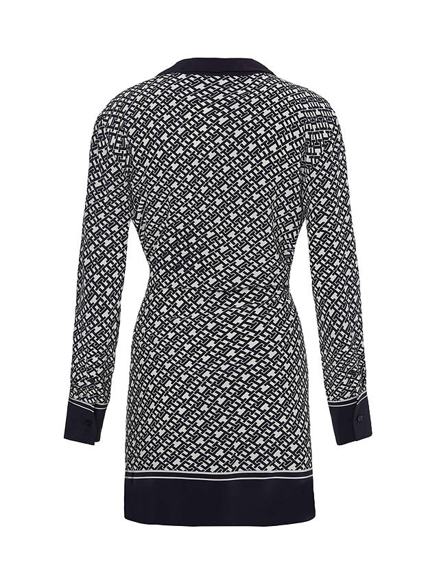 Tommy Hilfiger Monogram Knitted Shirt Dress, Black/White