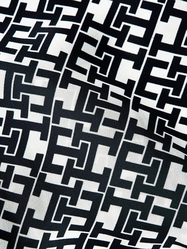 Tommy Hilfiger Monogram Knitted Shirt Dress, Black/White