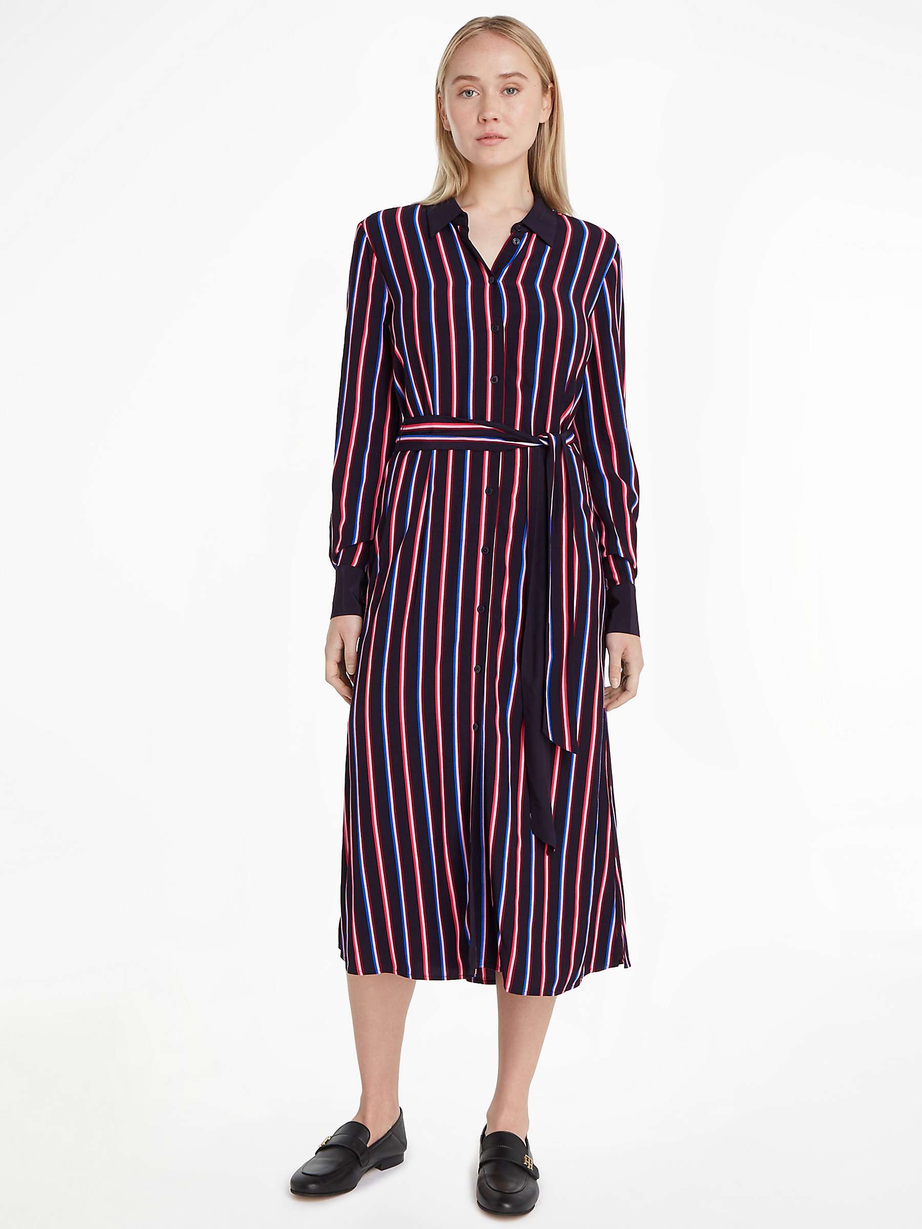 Buy Tommy Hilfiger Stripe Shirt Midi Dress, Mini Pop Stripe Online at johnlewis.com