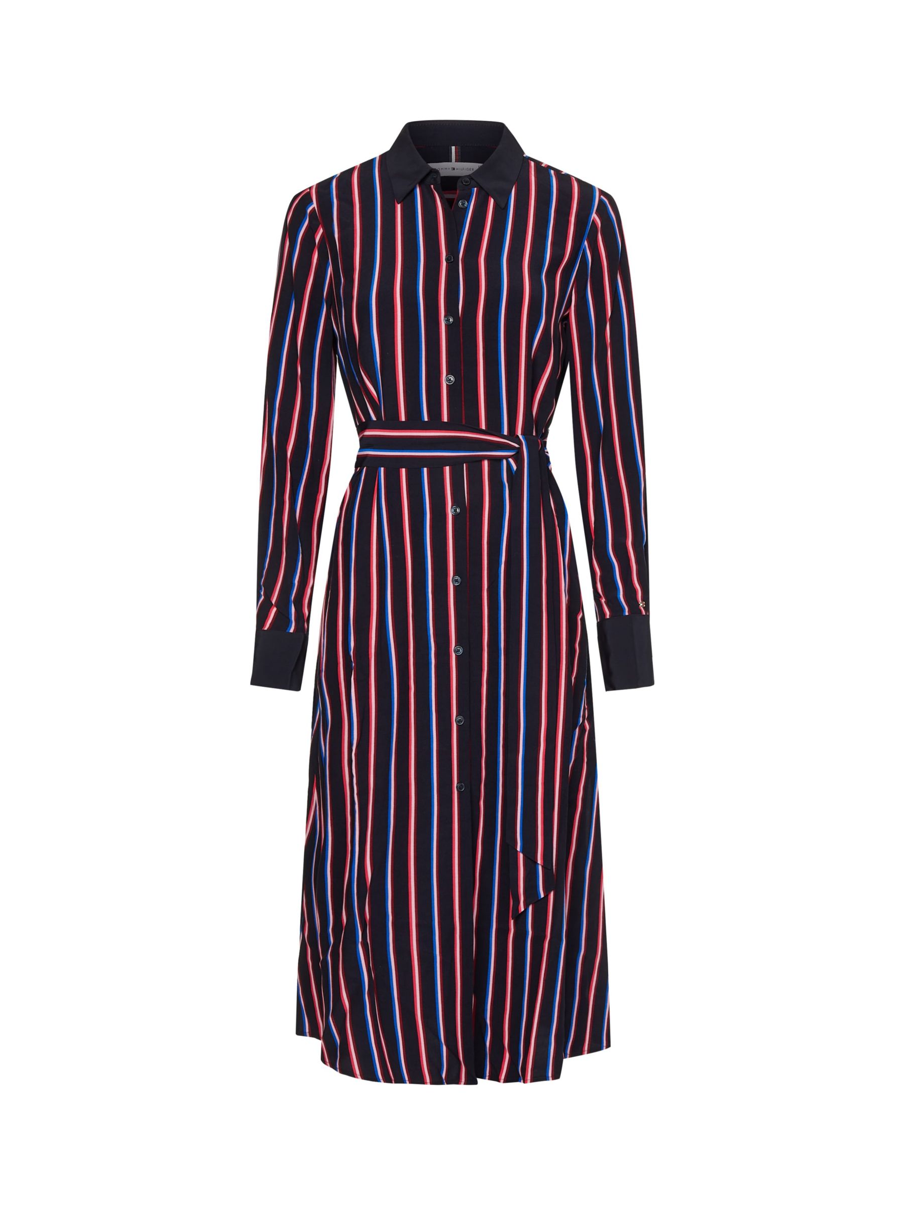 Tommy Hilfiger Stripe Shirt Midi Dress, Mini Pop Stripe at John Lewis ...