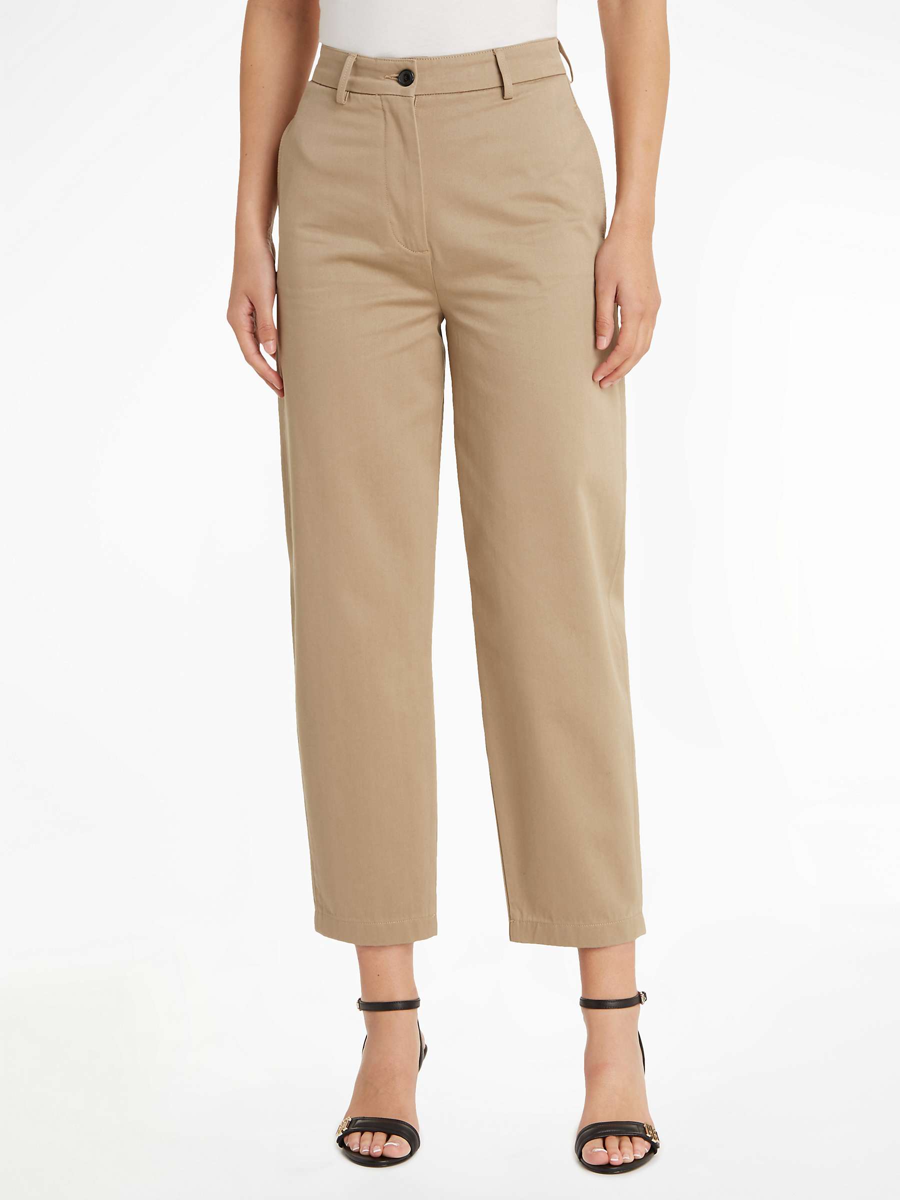 Buy Tommy Hilfiger Casual Chino Organic Cotton Trousers, Beige Online at johnlewis.com