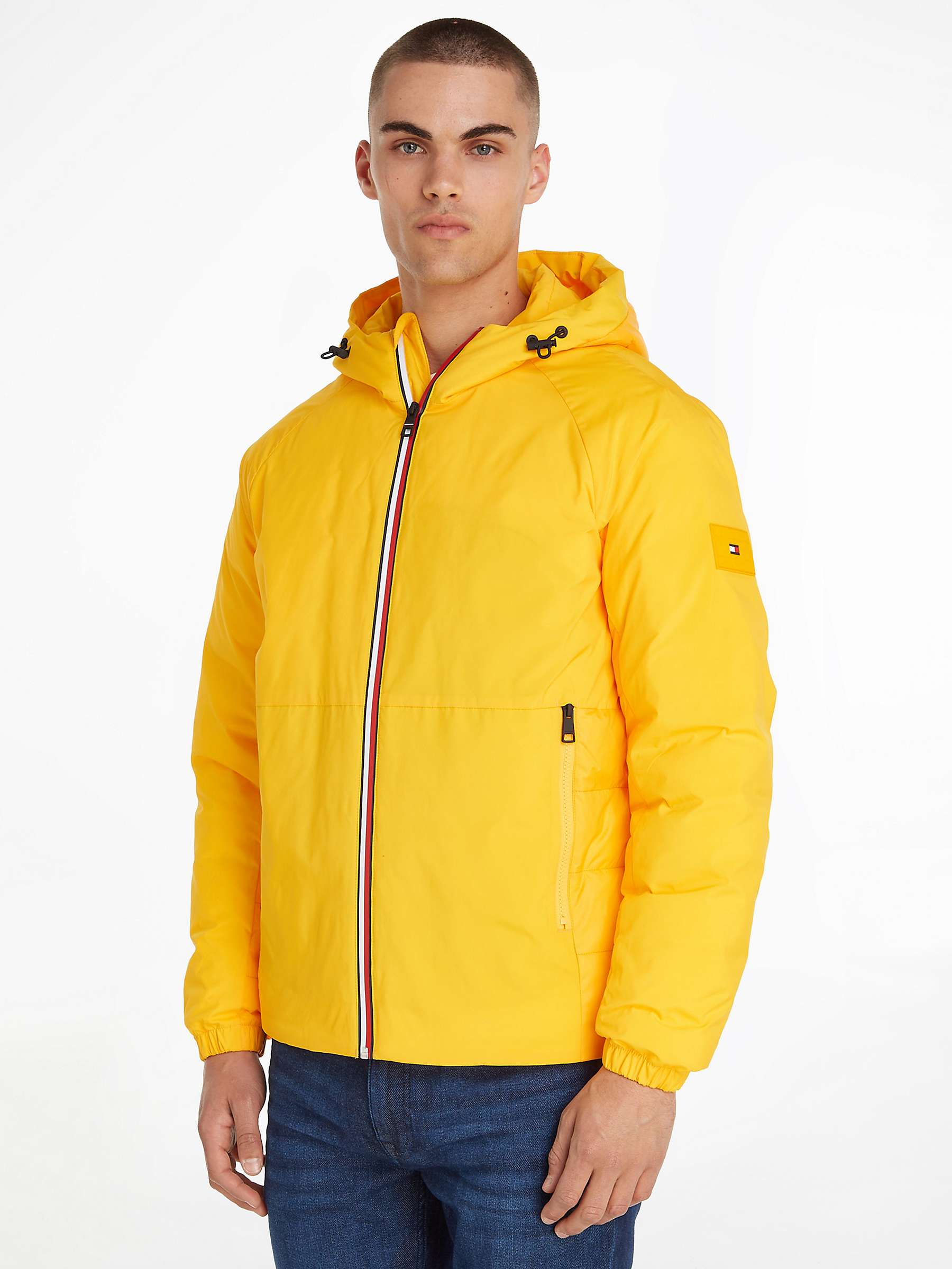 Tommy Hilfiger Mixed Media Hooded Jacket, Solstice at John Lewis & Partners