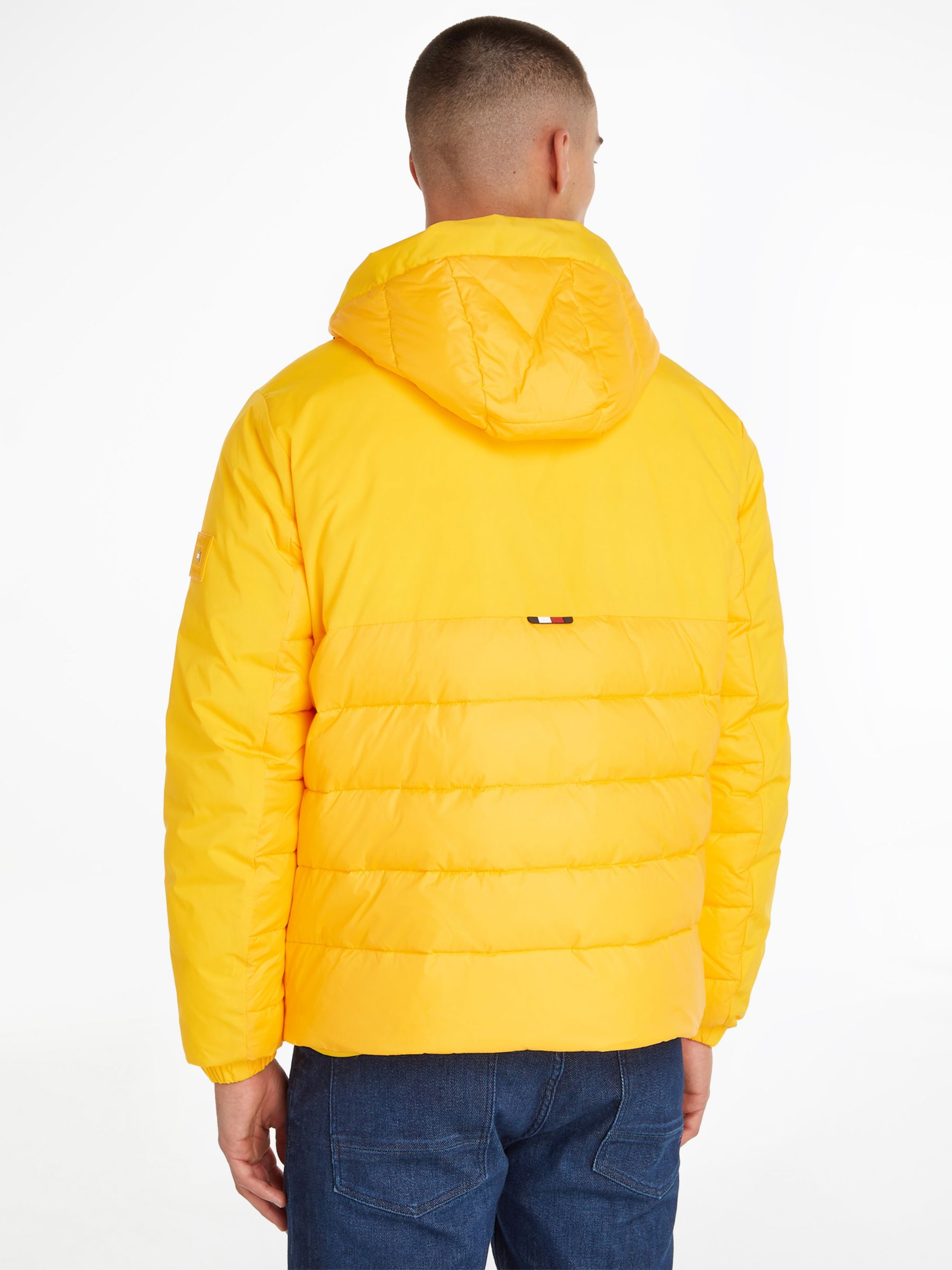 Tommy Hilfiger Mixed Media Hooded Jacket, Solstice at John Lewis & Partners