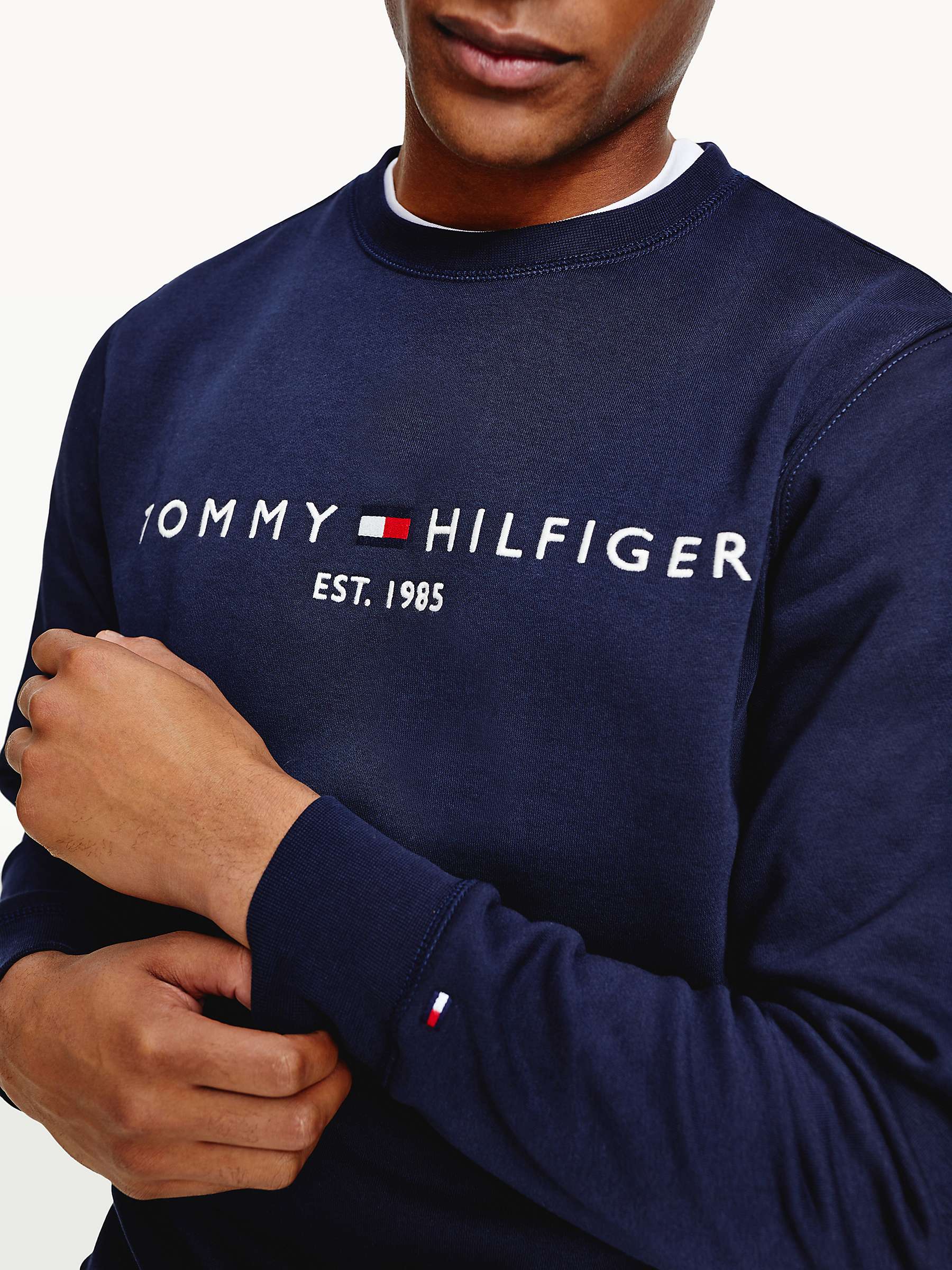 Buy Tommy Hilfiger Logo Jumper, Desert Sky Online at johnlewis.com