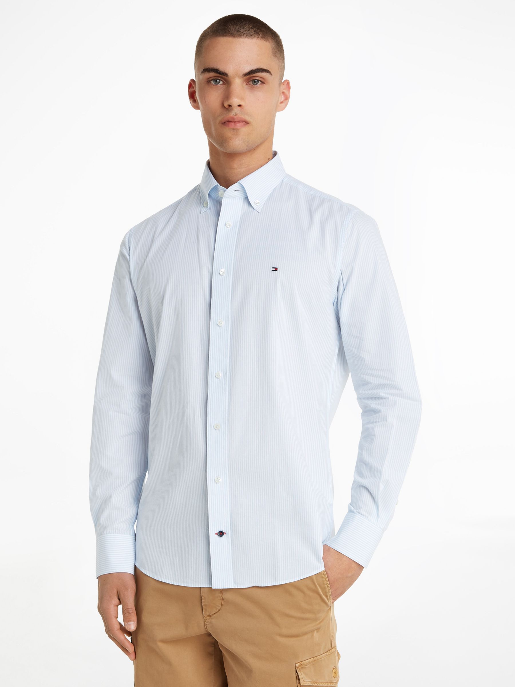Tommy Hilfiger Essential Stripe Shirt, Blue/White John Lewis & Partners