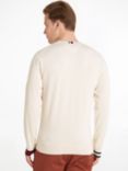 Tommy Hilfiger Flag Detail Crew Neck Jumper, Feather White