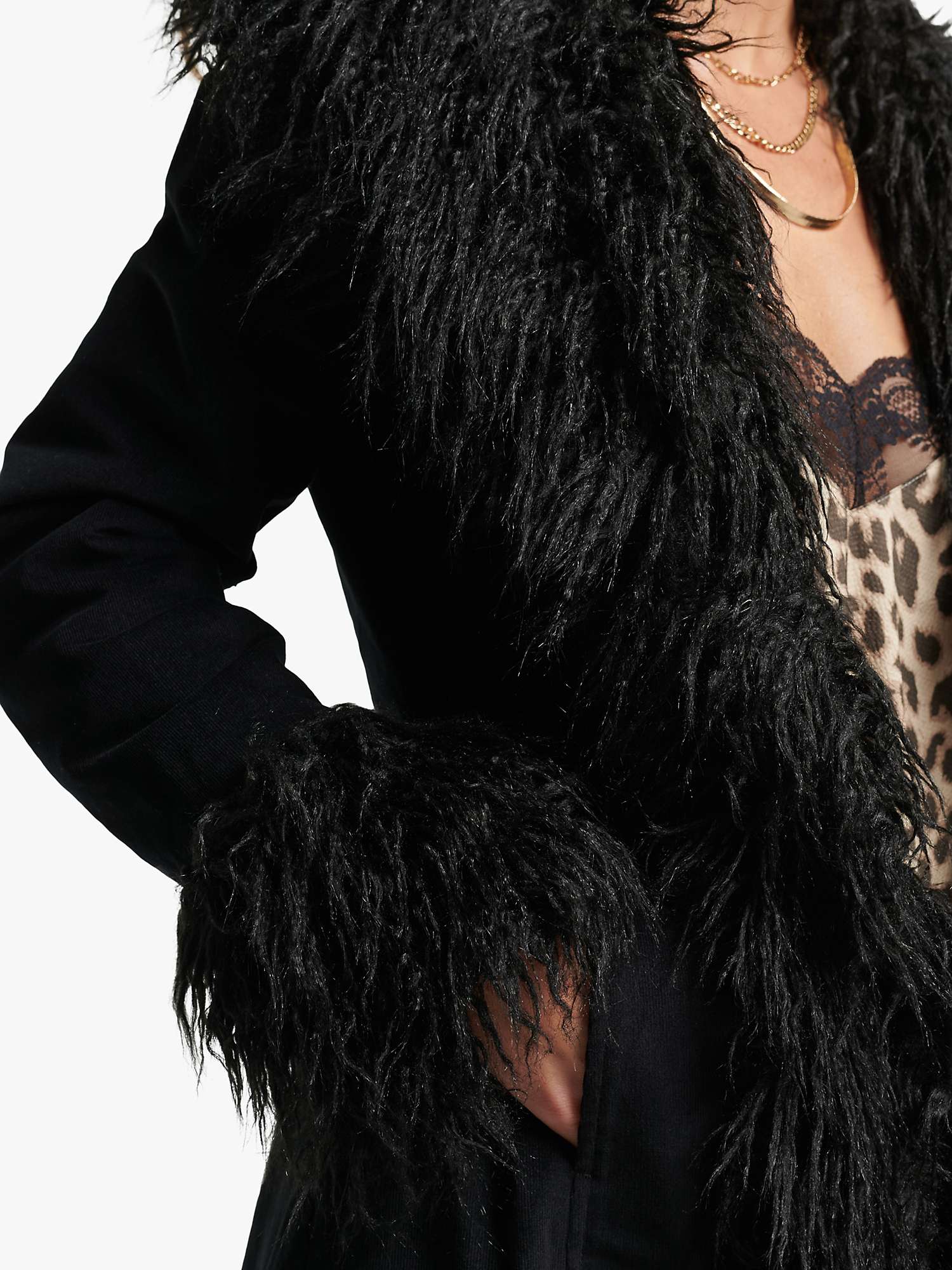 Buy Superdry Faux Fur Lined Longline Afghan Coat Online at johnlewis.com