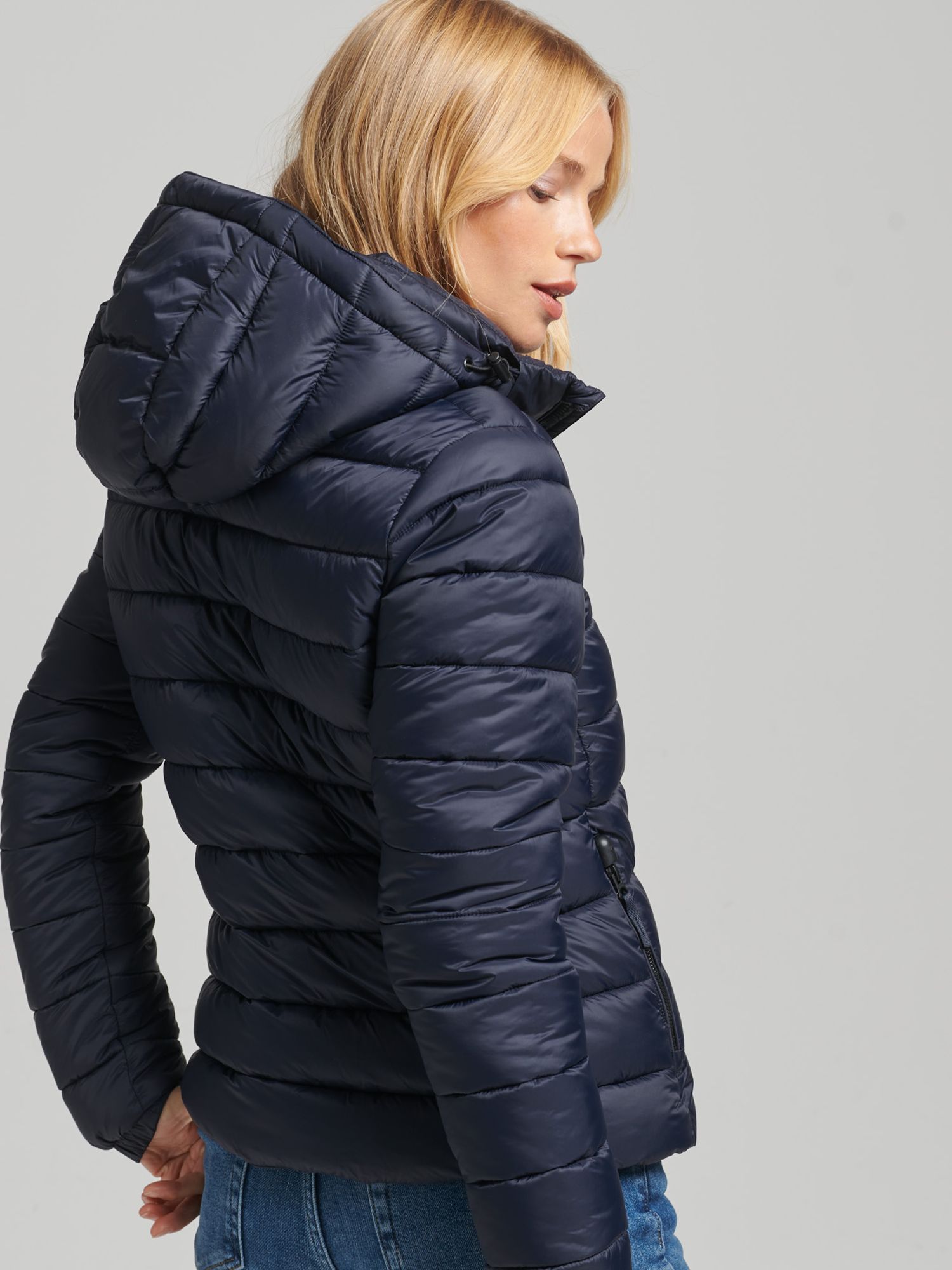 Superdry Hooded Classic Puffer Jacket, Eclipse Navy