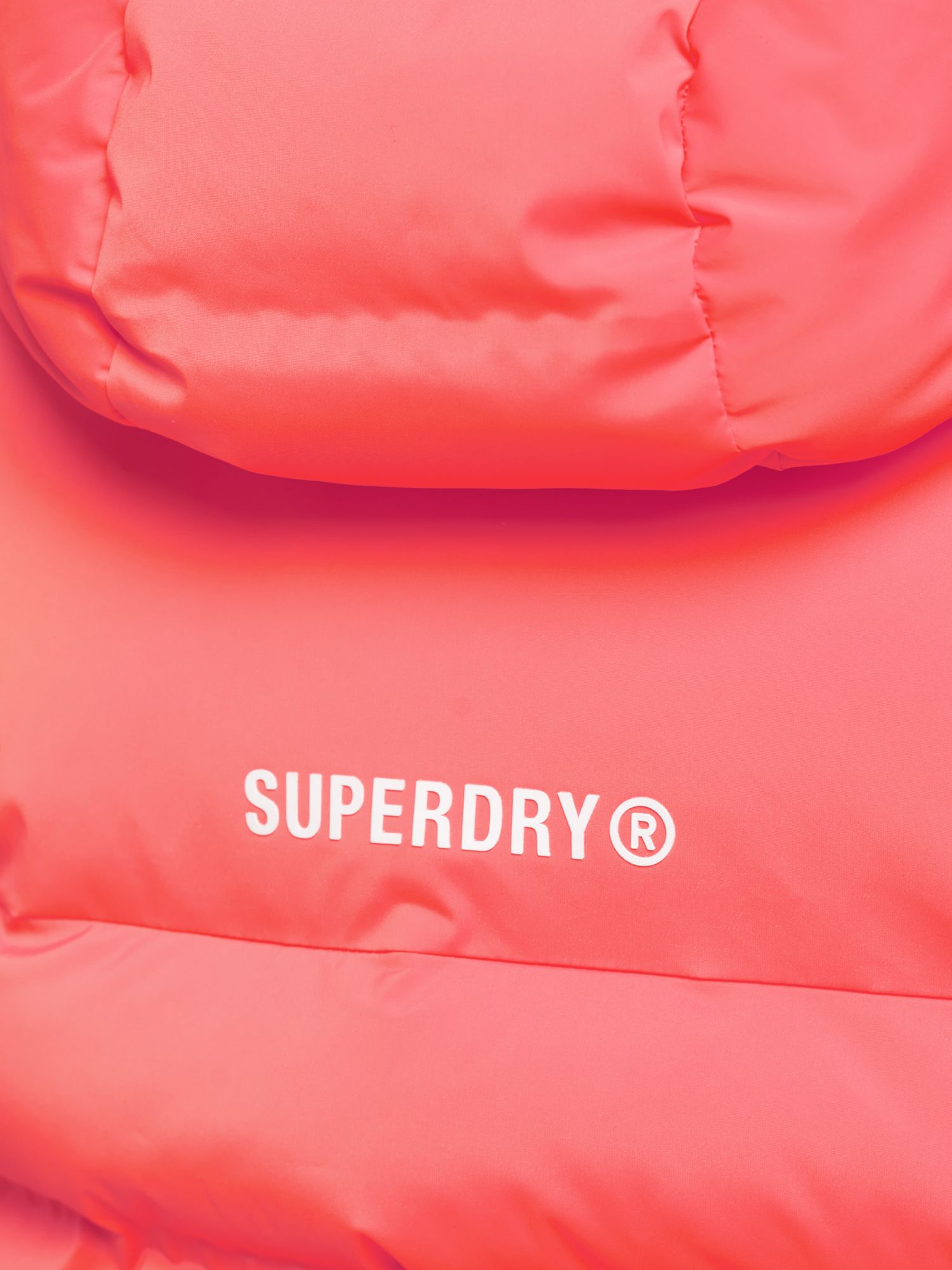 Superdry Heat Sealed Padded Jacket, Hyper Fire Coral, 8