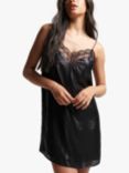 Superdry Lace Trim Satin Slip Mini Dress