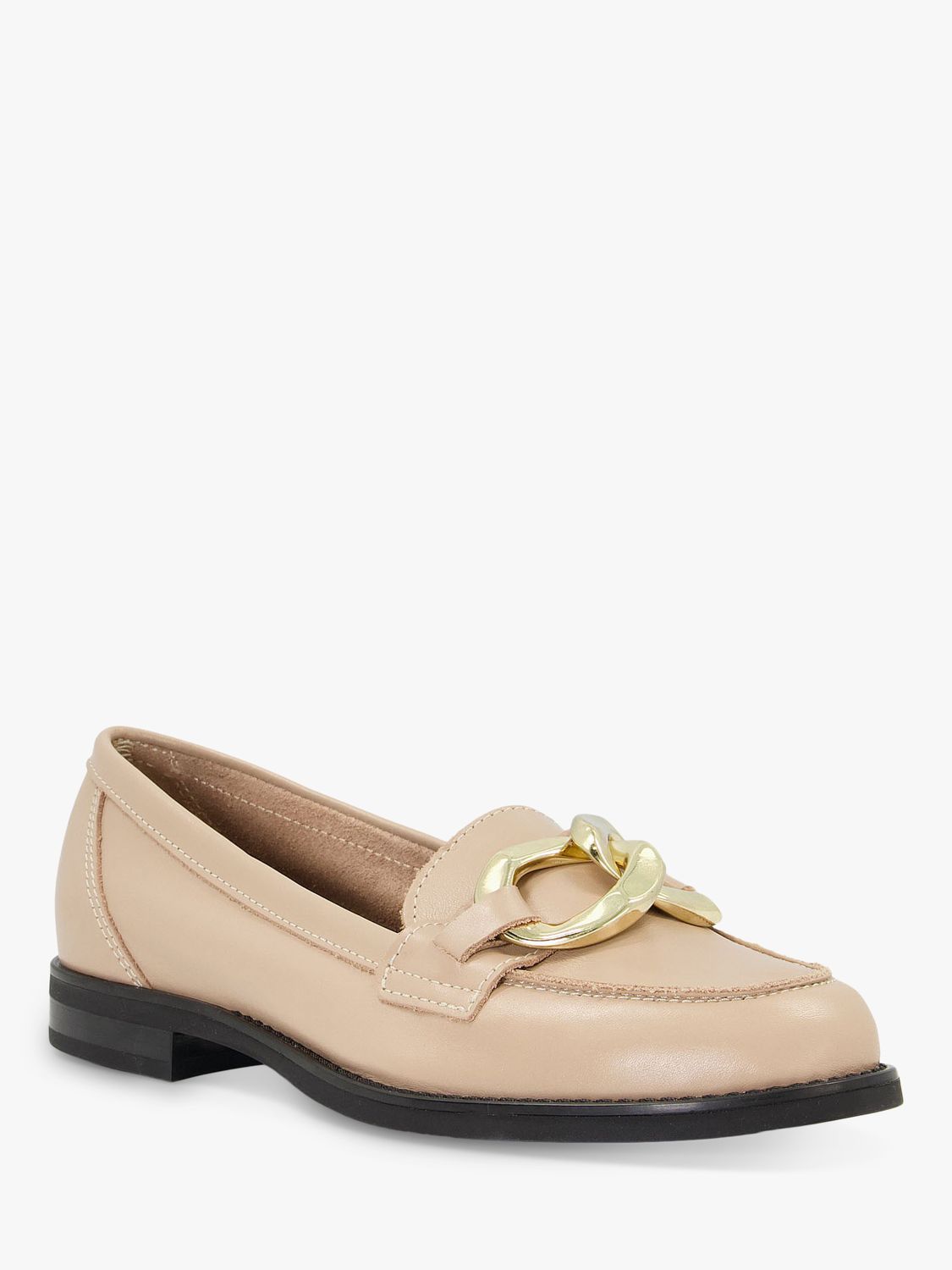 Dune Goddess Chunky Chain Leather Loafers