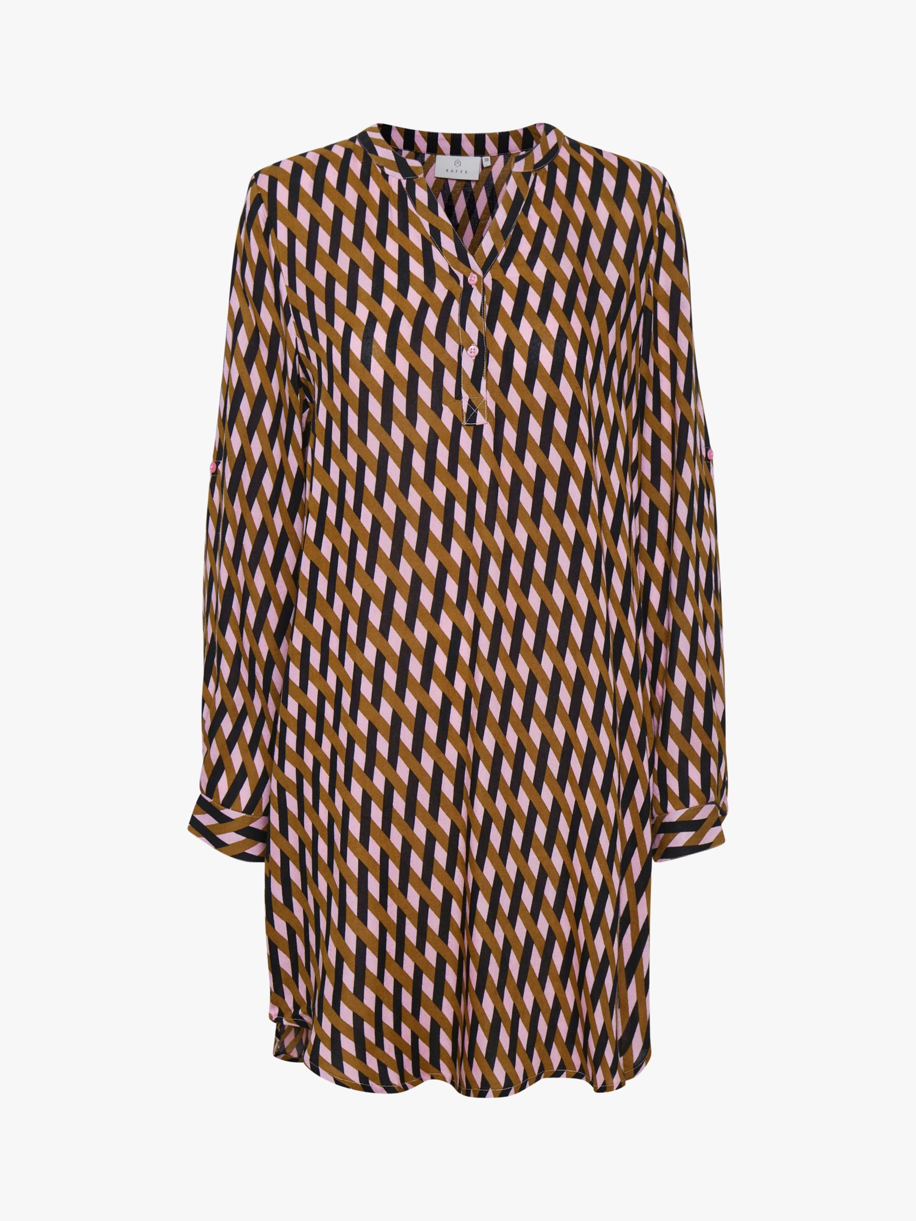 Buy KAFFE Marane Geometric Print Shirt Dress, Candy Pink/Multi Online at johnlewis.com